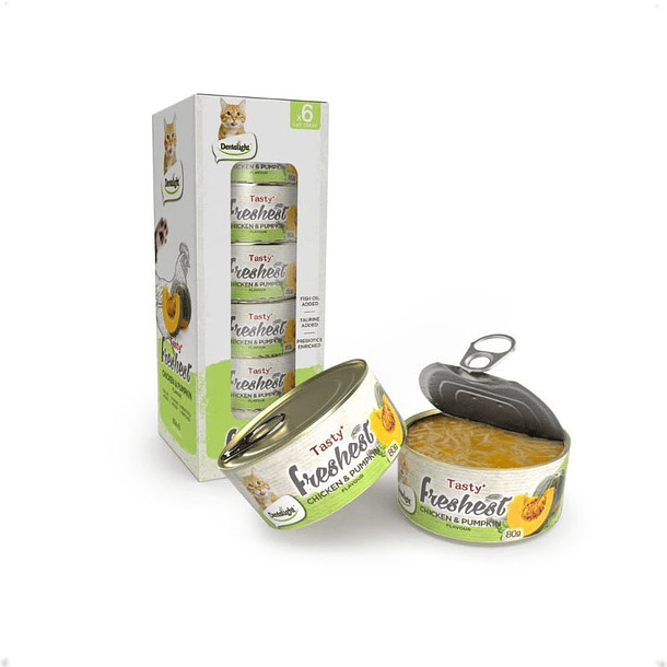 Latas Tasty Freshest Pollo y Calabaza 6 un