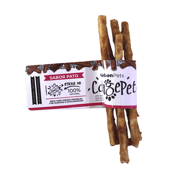 Snack colágeno sticks XS sabor pato