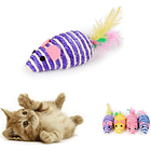 Ratones de sisal con plumas 2 un 3