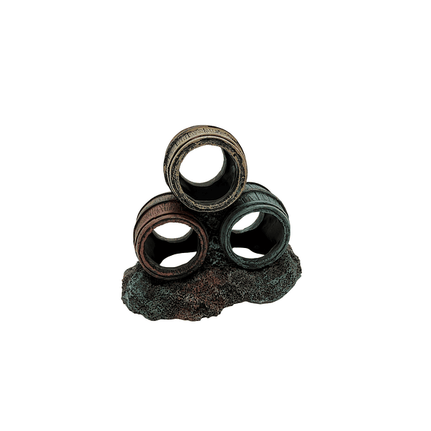 Adorno para acuario barriles apilados 2