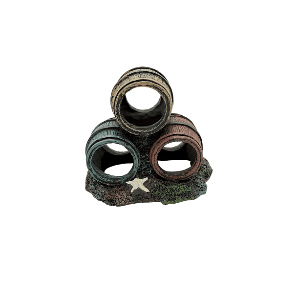 Adorno para acuario barriles apilados 1