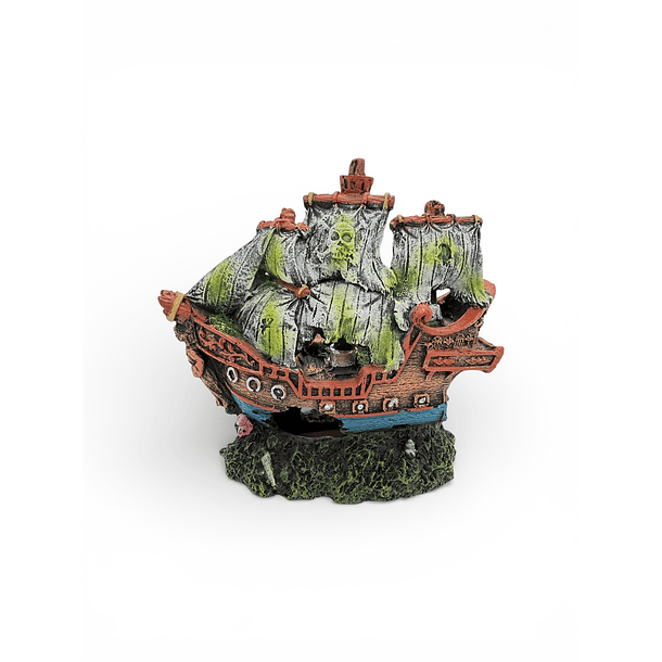 Adorno para acuario barco pirata 1