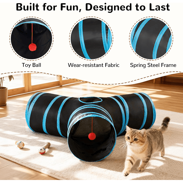 Túnel de tres salidas con juguete 3