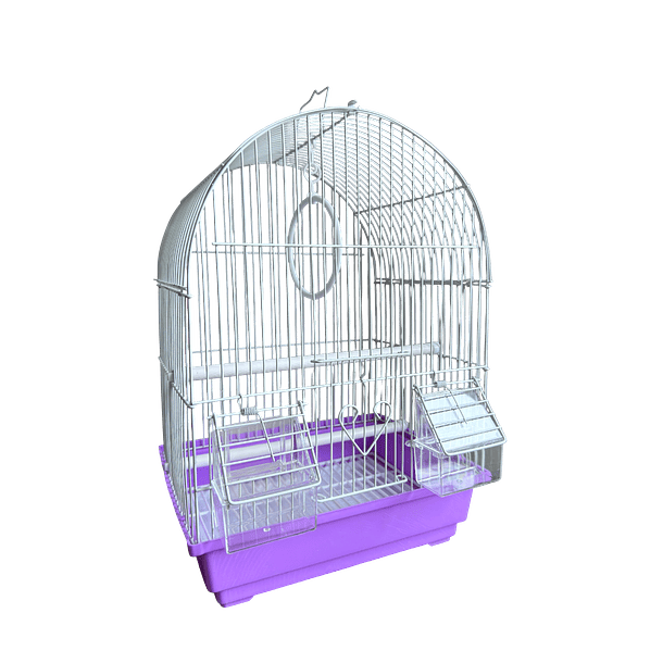 Jaula para aves techo oval con accesorios 2