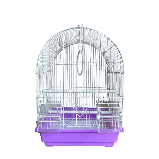Jaula para aves techo oval con accesorios 1