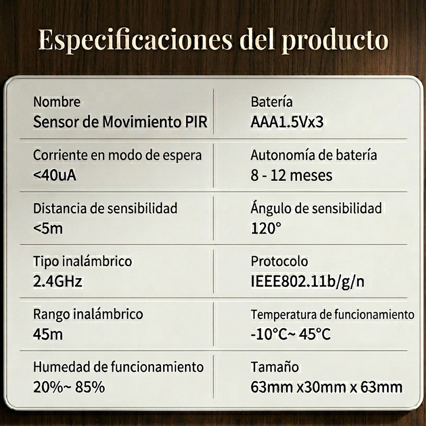Sensor de Movimiento Inteligente WiFi 6