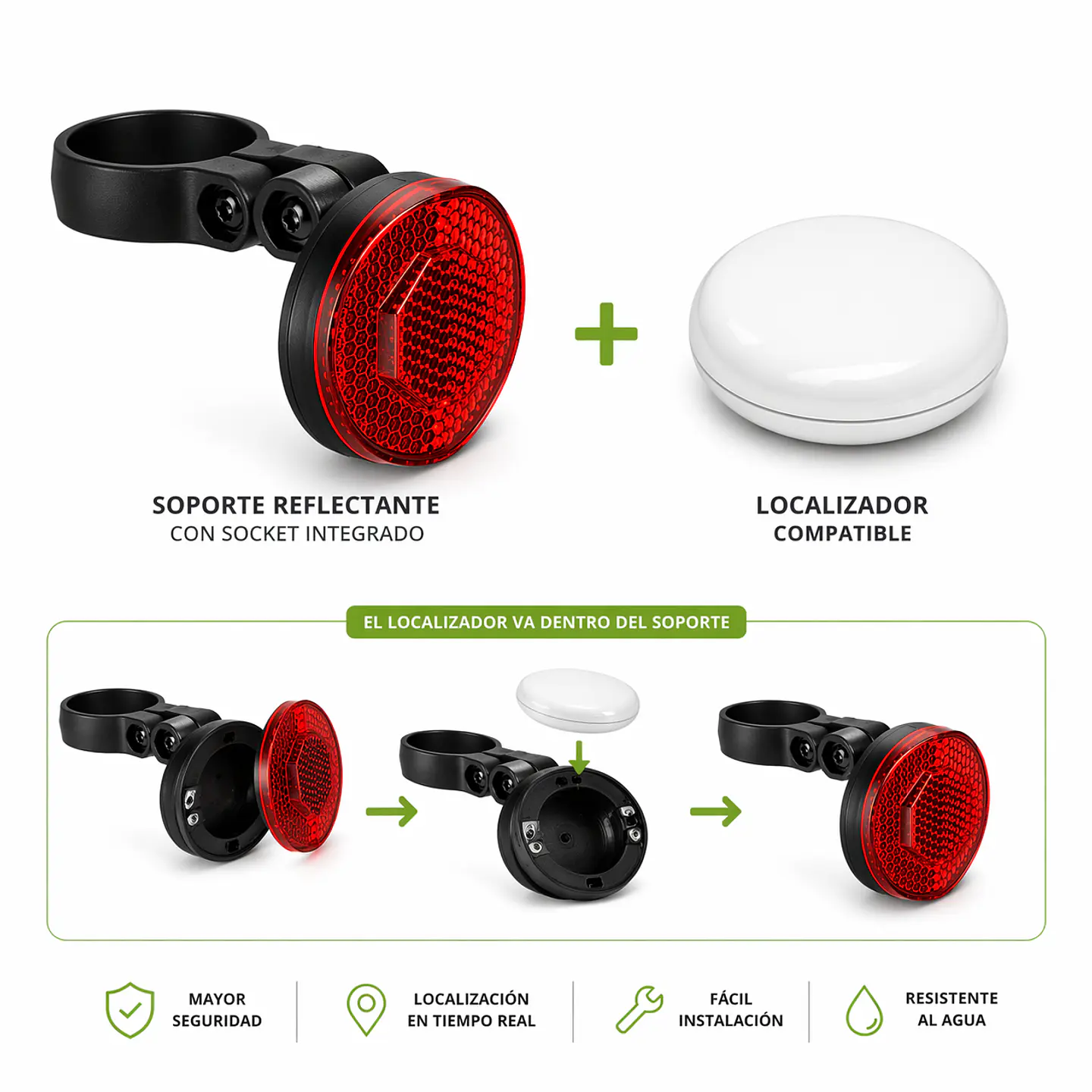 Reflector de Bicicleta con Localizador Oculto Android 4