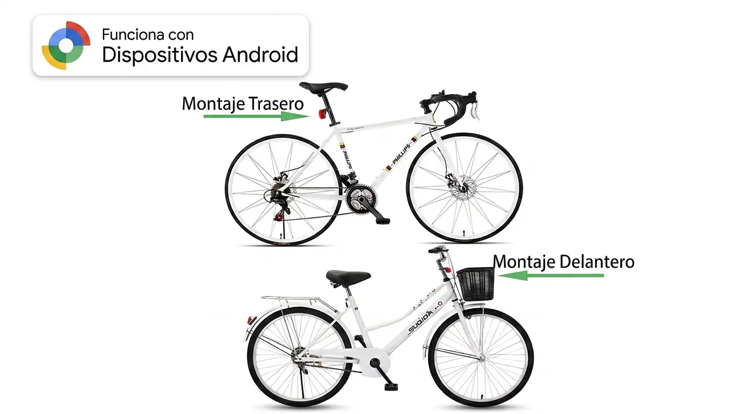Reflector de Bicicleta con Localizador Oculto Android 5