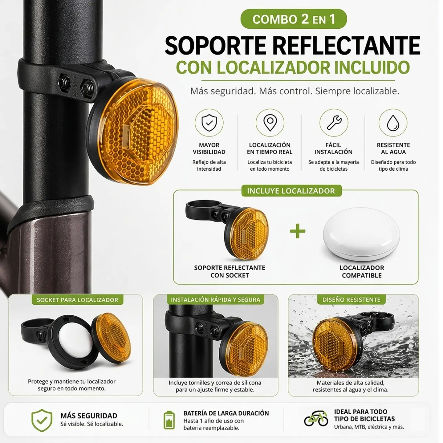 Reflector de Bicicleta con Localizador Oculto Apple 2