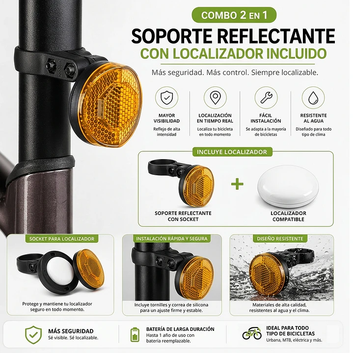 Reflector de Bicicleta con Localizador Oculto Apple 2