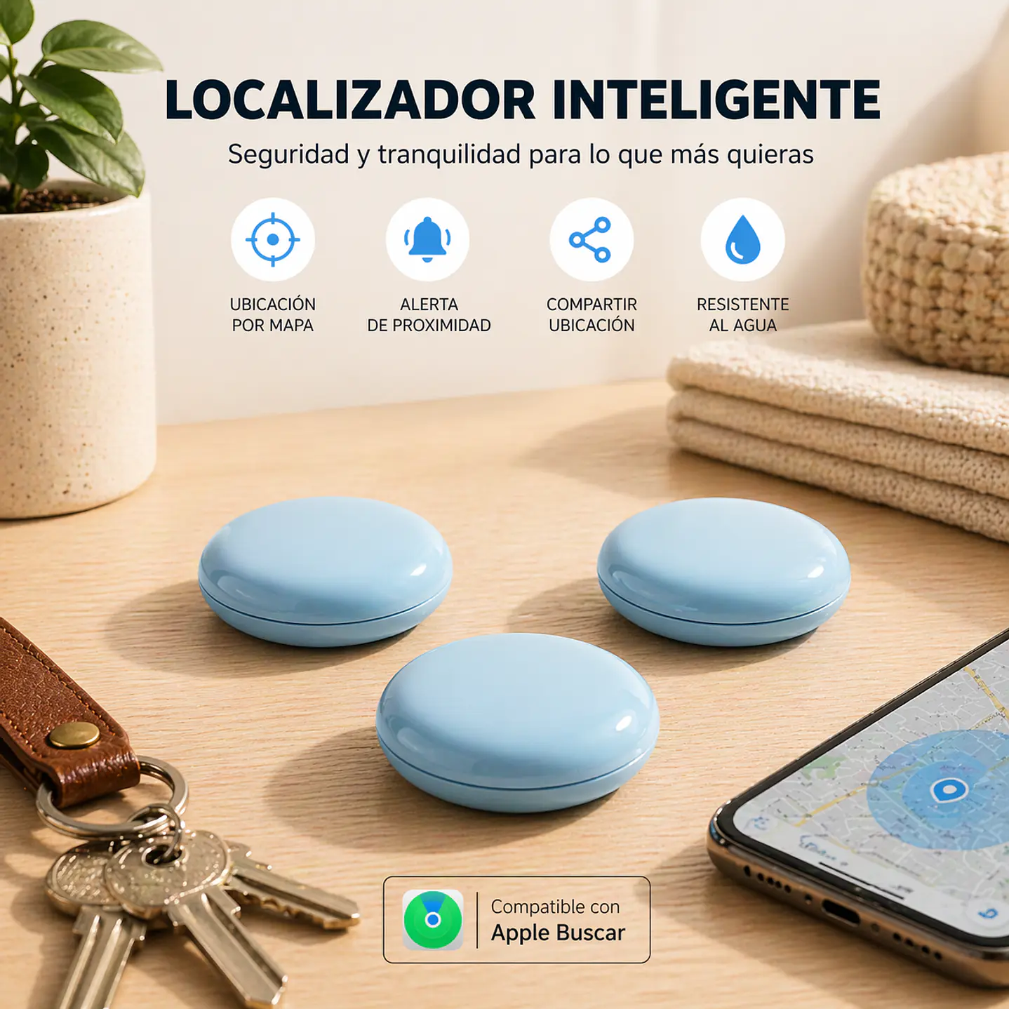 Combo 3 Localizadores de Rastreo Global Compatibles con Apple 8