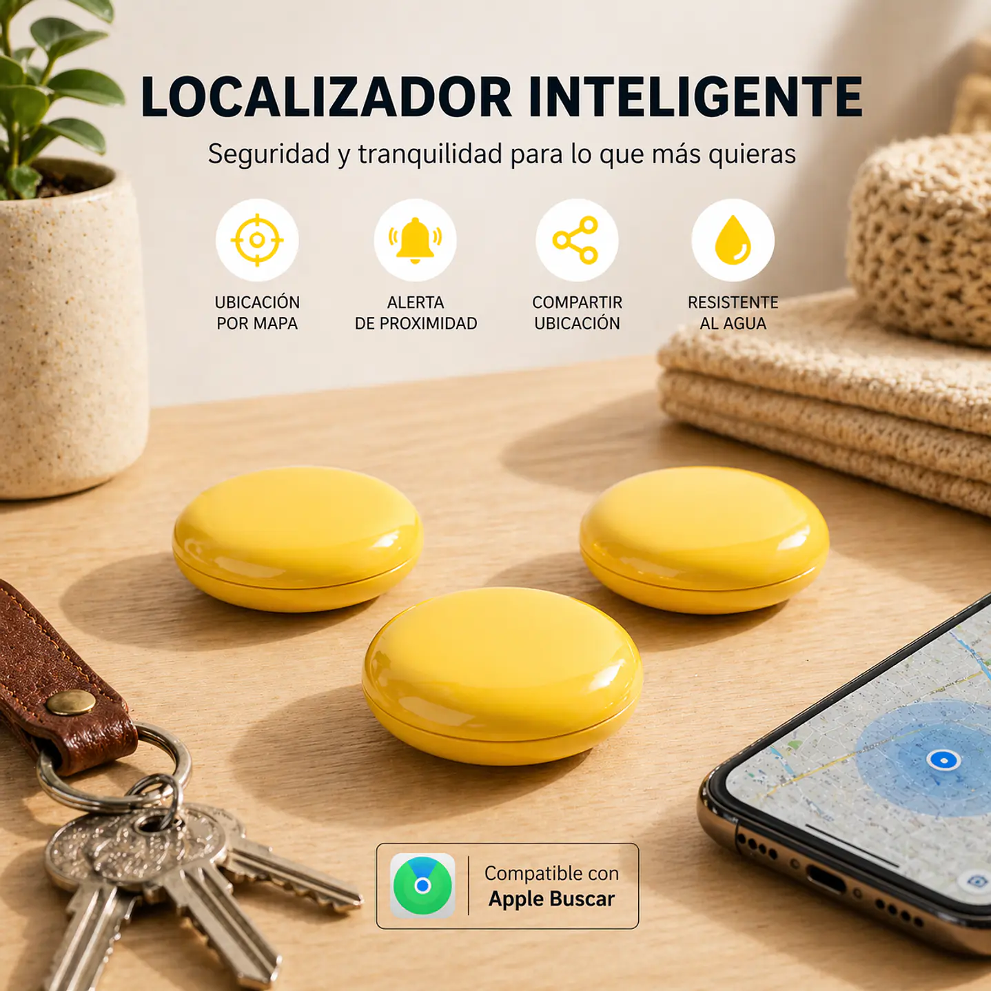 Combo 3 Localizadores de Rastreo Global Compatibles con Apple 9
