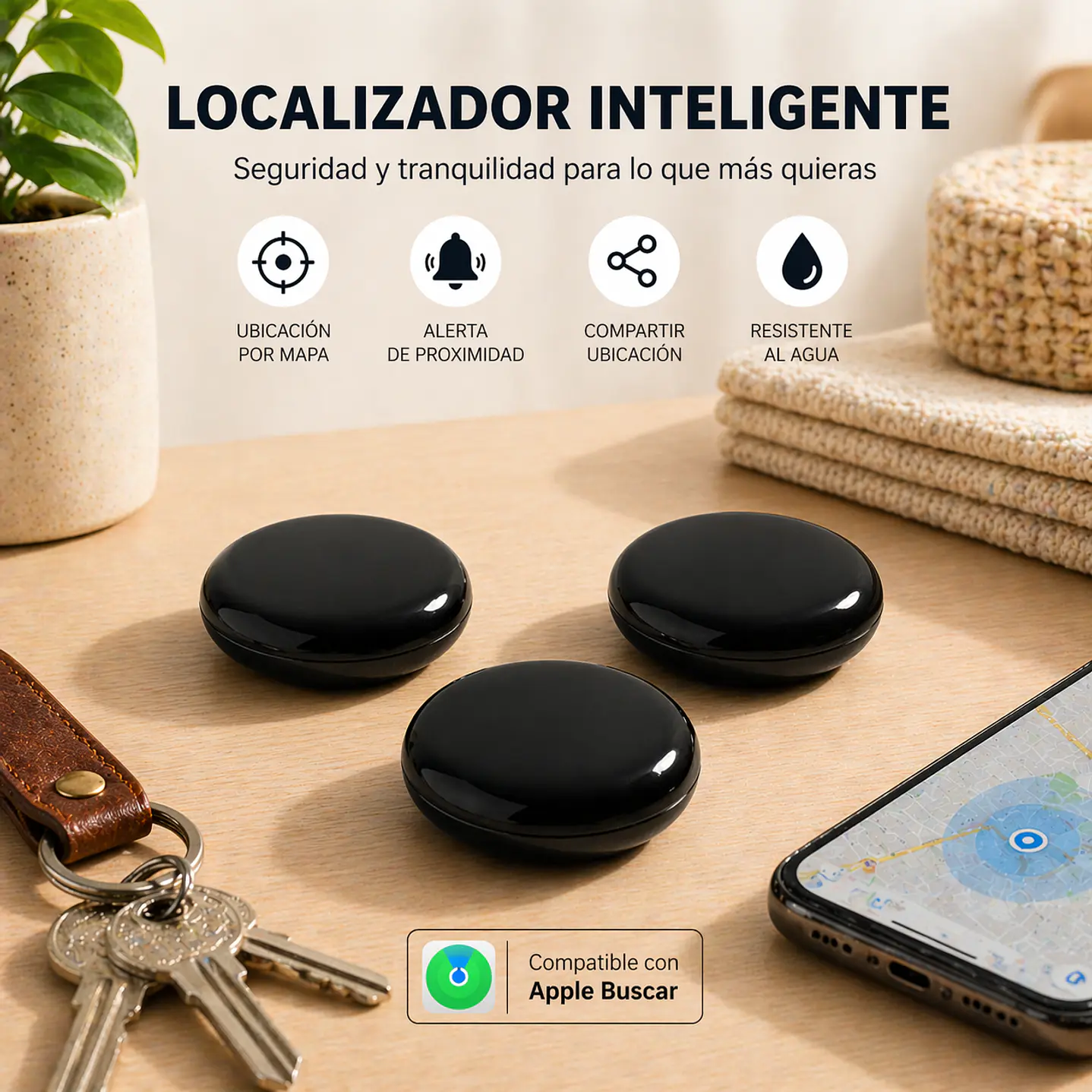 Combo 3 Localizadores de Rastreo Global Compatibles con Apple 6