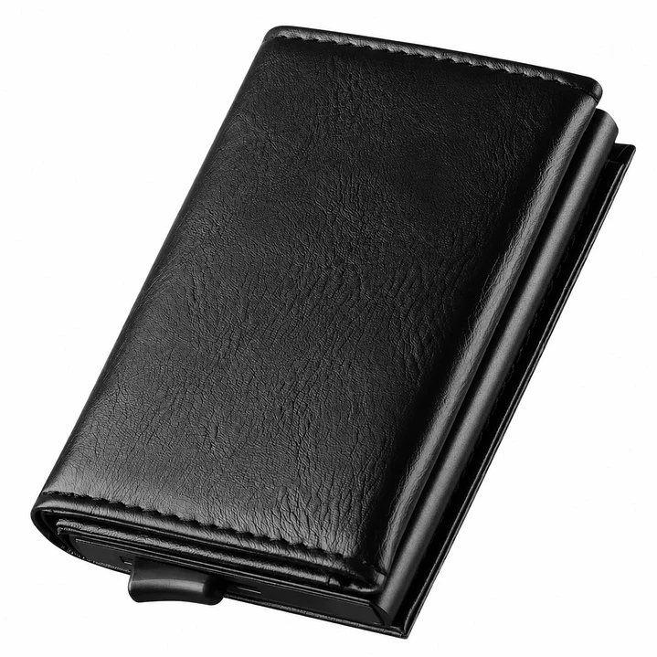 Tarjetero Metálico - Cuero - Protección RFID