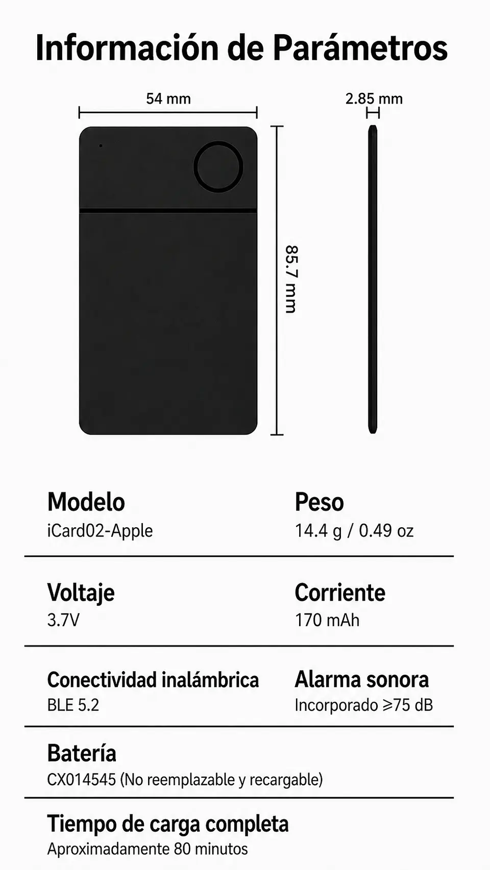 Tarjeta Localizadora de Rastreo Global Compatible con Apple 8