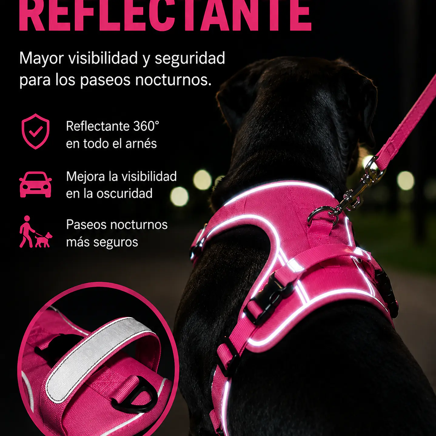 Arnés Reflectante para Perros con Localizador Android 10