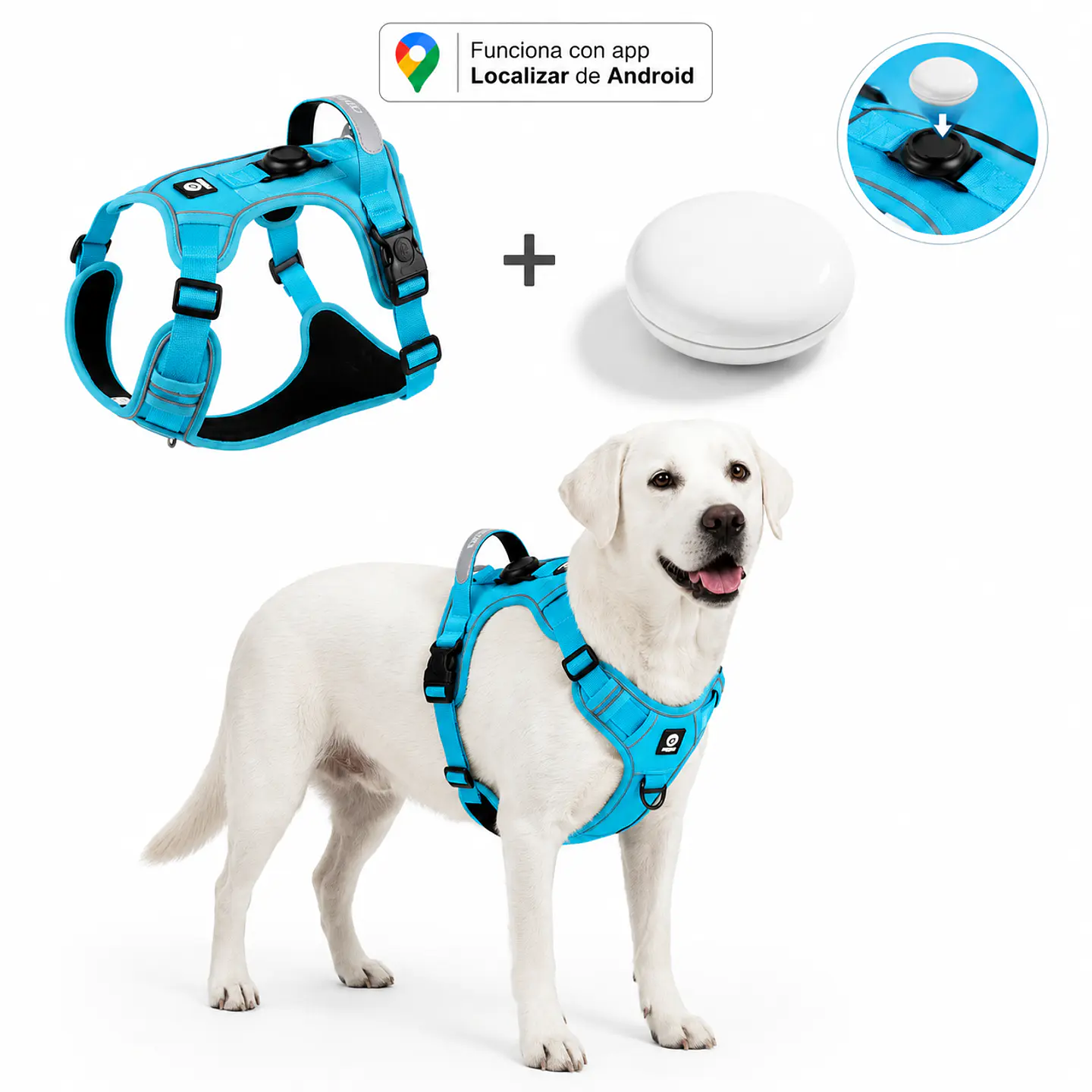 Arnés Reflectante para Perros con Localizador Android 1