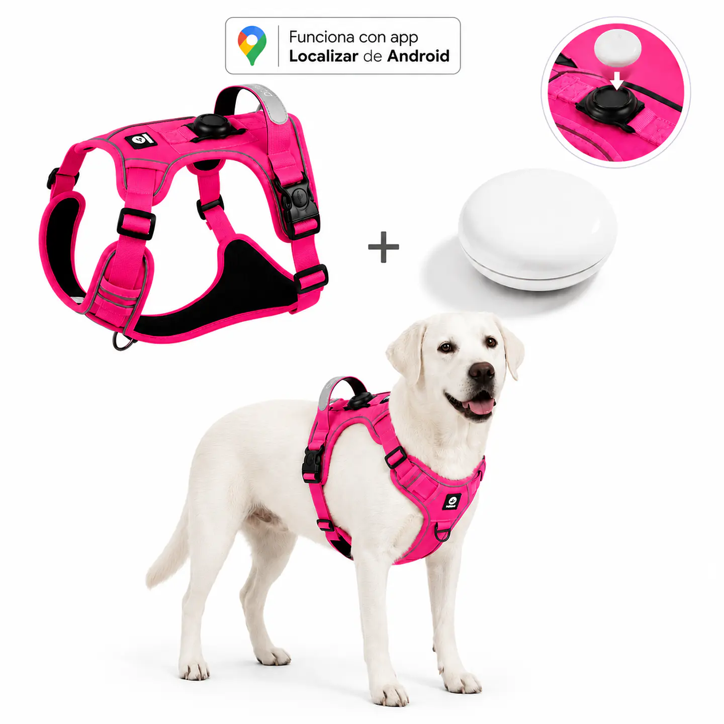 Arnés Reflectante para Perros con Localizador Android 2