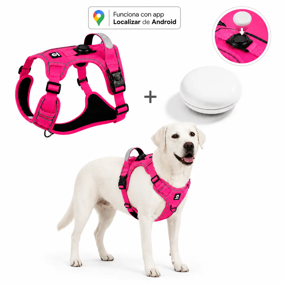 Arnés Reflectante para Perros con Localizador Android 2