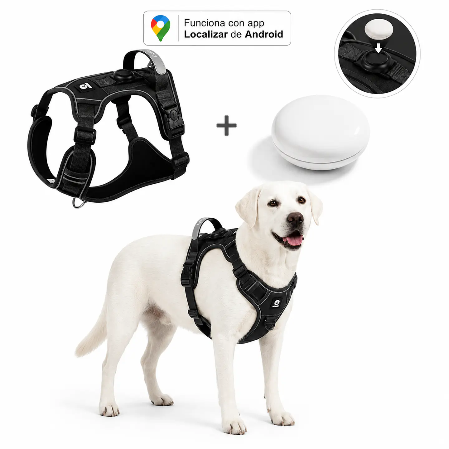 Arnés Reflectante para Perros con Localizador Android 3
