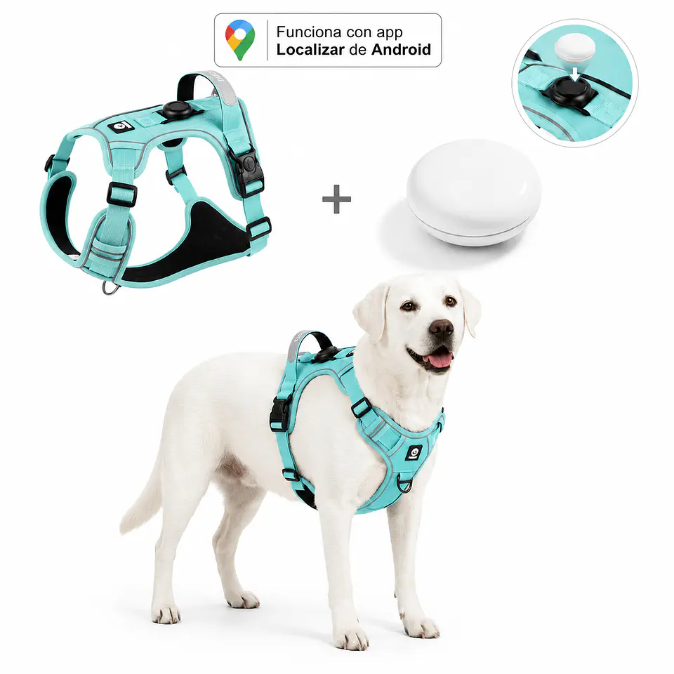 Arnés Reflectante para Perros con Localizador Android 4