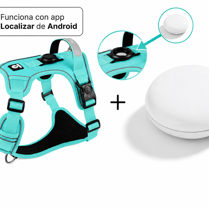 Arnés Reflectante para Perros con Localizador Android 8
