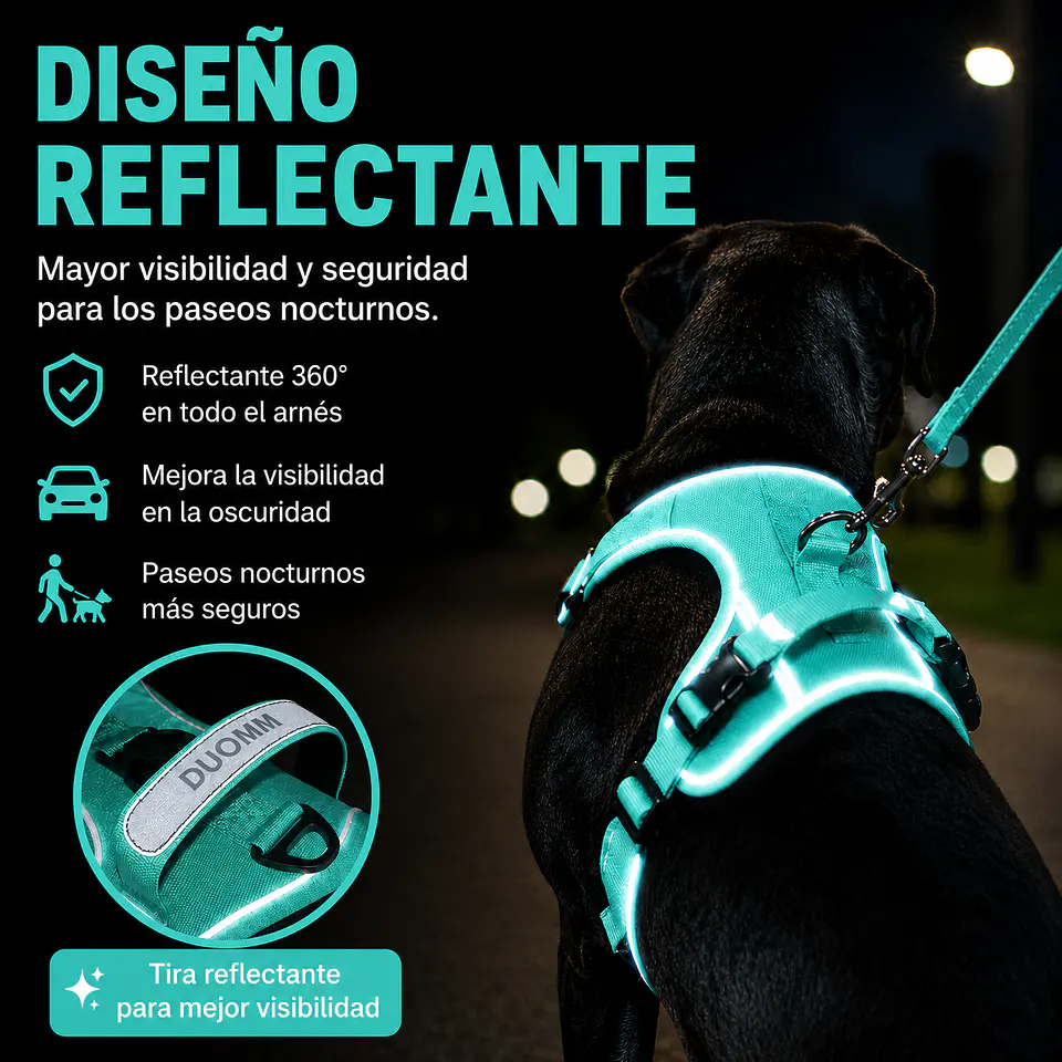 Arnés Reflectante para Perros con Localizador Android 8