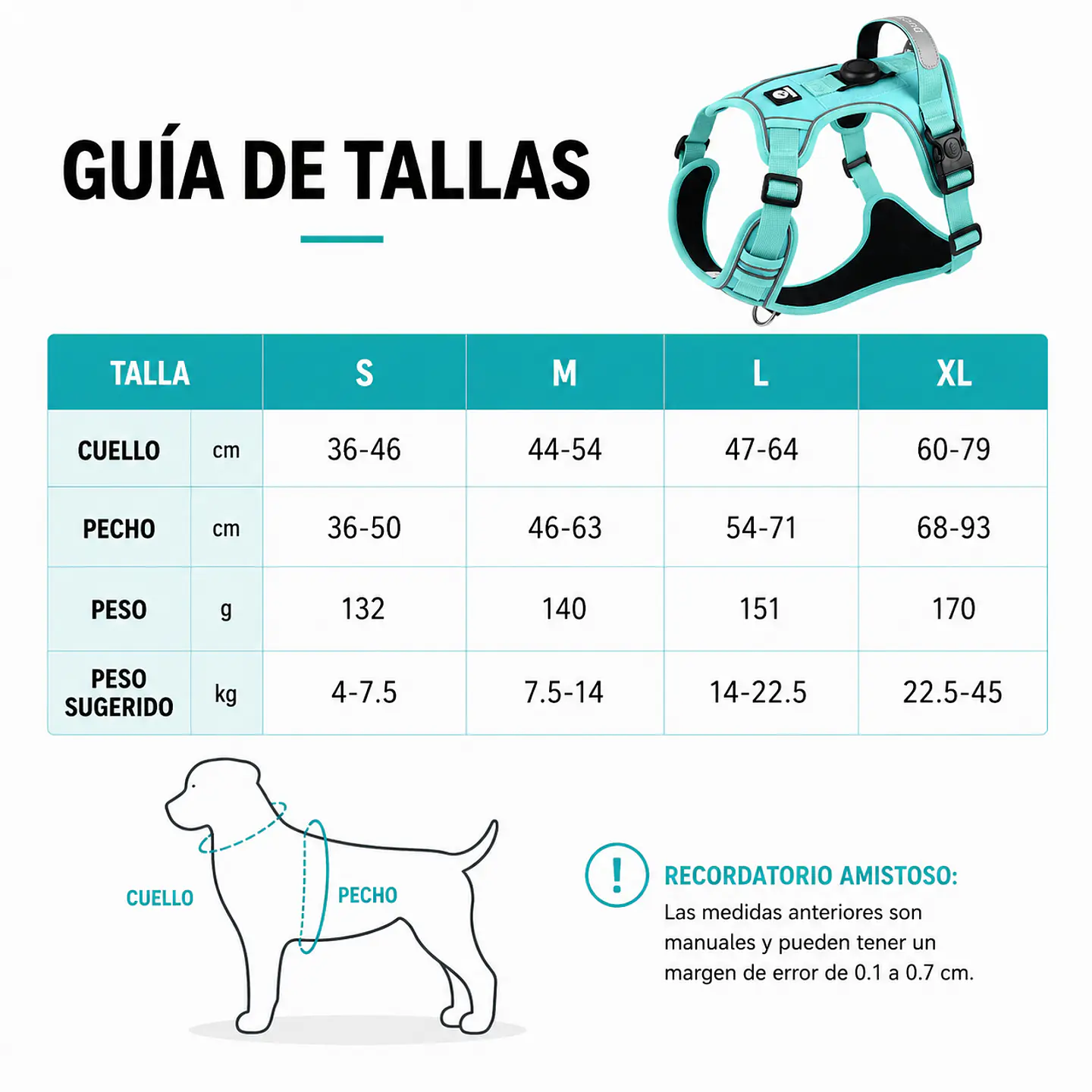Arnés Reflectante para Perros con Localizador Android 9