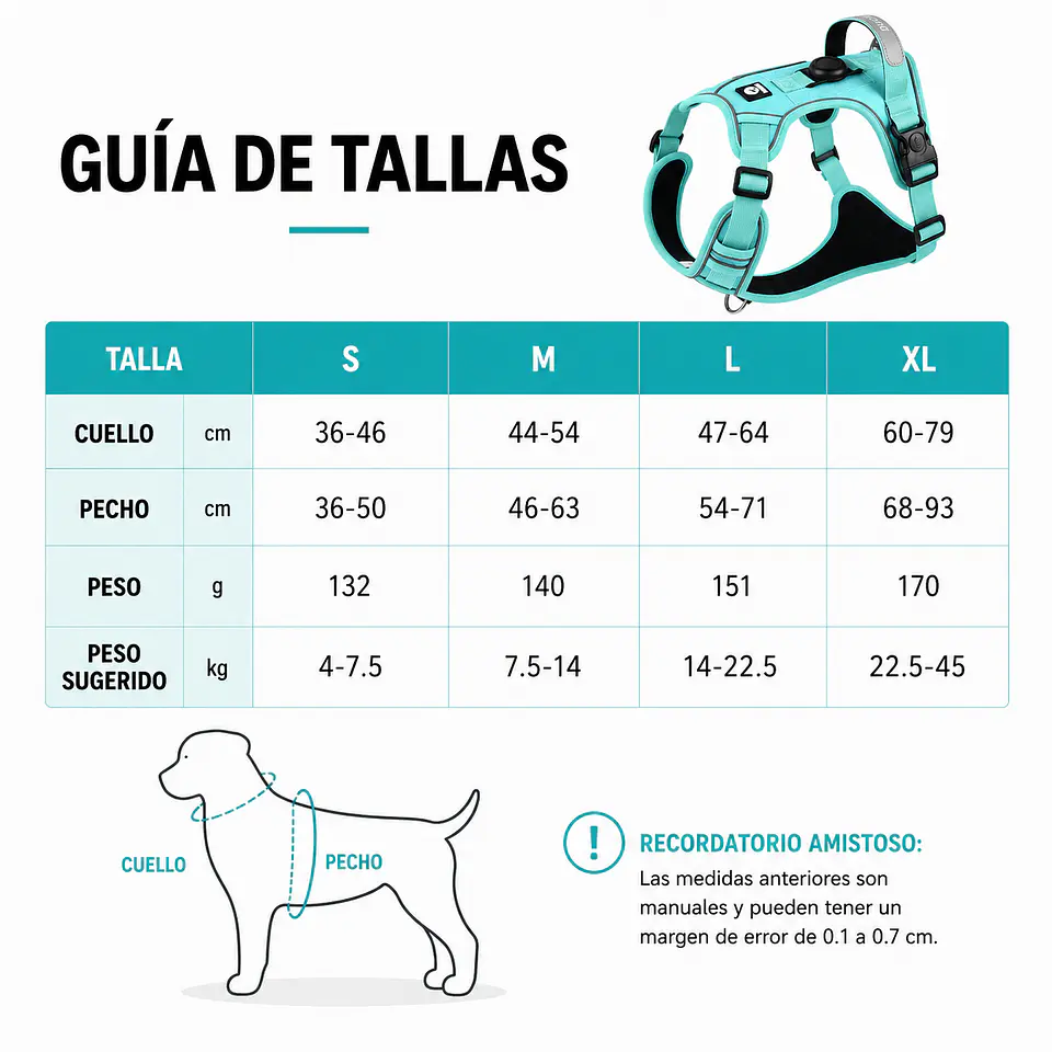 Arnés Reflectante para Perros con Localizador Android 9