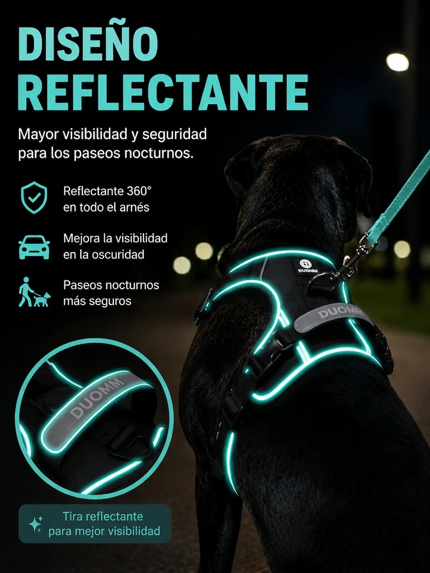 Arnés Reflectante para Perros con Localizador Apple 10