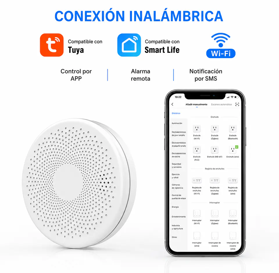 Detector Inteligente de Humo y Monóxido de Carbono WiFi 2
