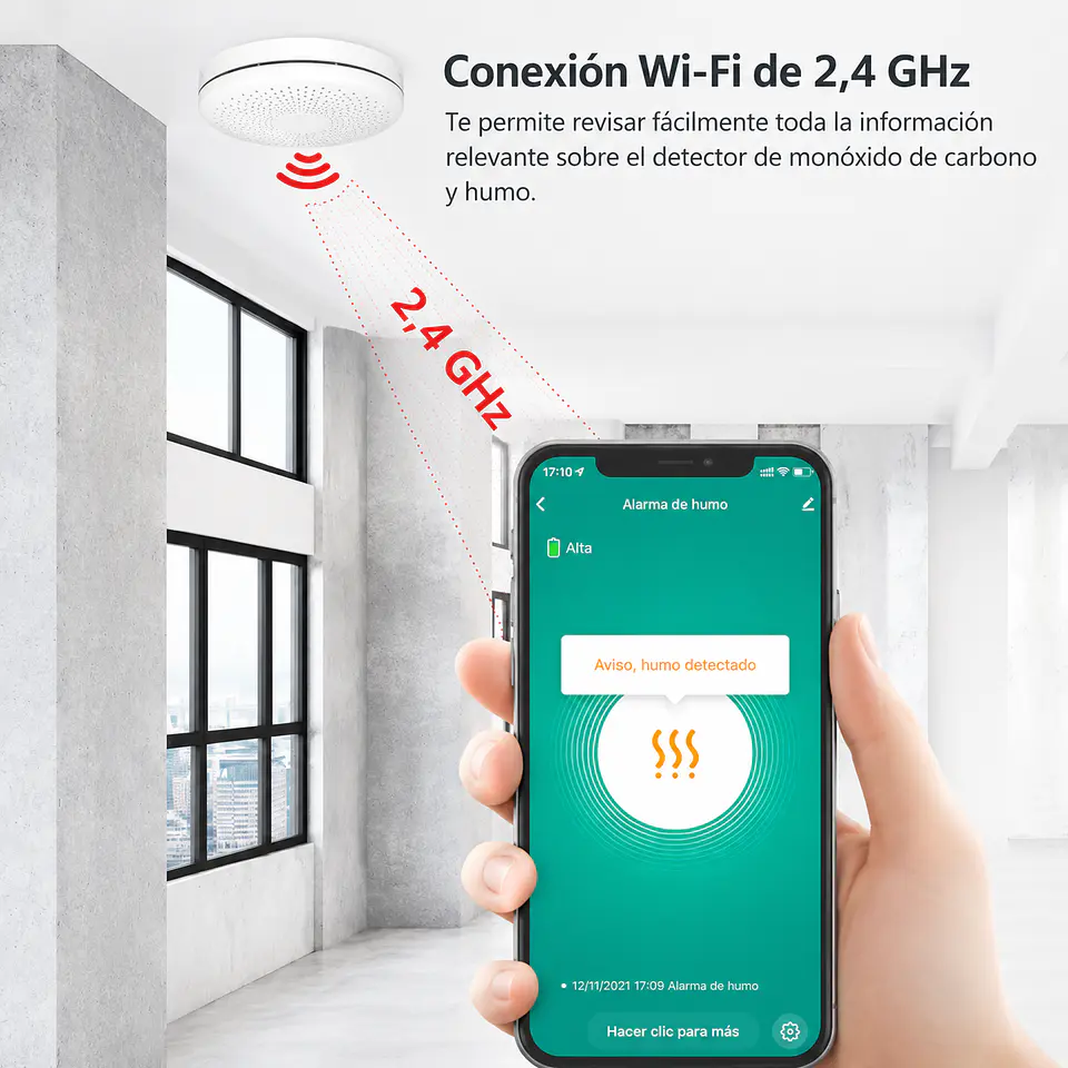 Detector Inteligente de Humo y Monóxido de Carbono WiFi 3