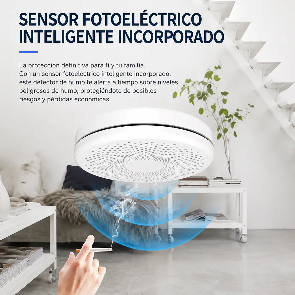 Detector Inteligente de Humo y Monóxido de Carbono WiFi 6