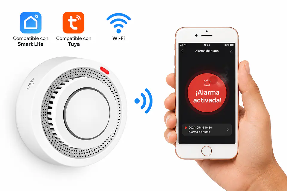 Sensor de Humo Inteligente WiFi + Zigbee 5