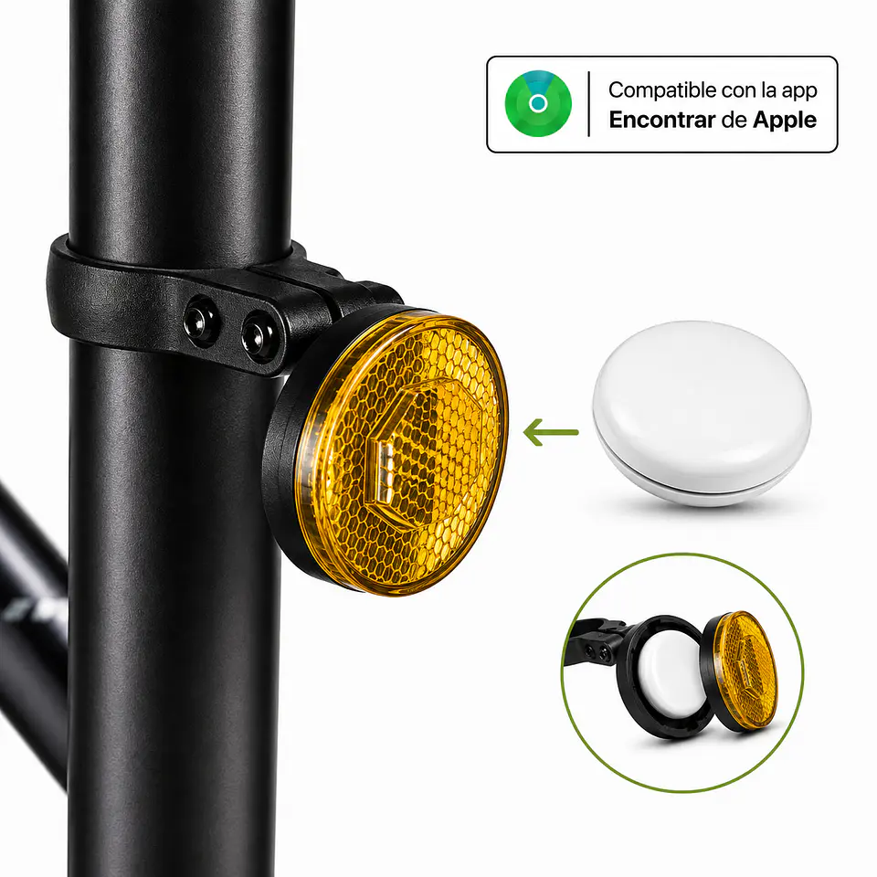 Reflector para Bicicleta con Localizador Oculto Compatible con Apple 2