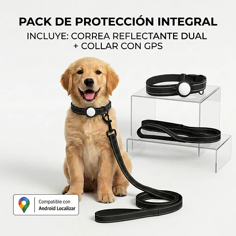 Collar con Correa y Localizador Android para Perro