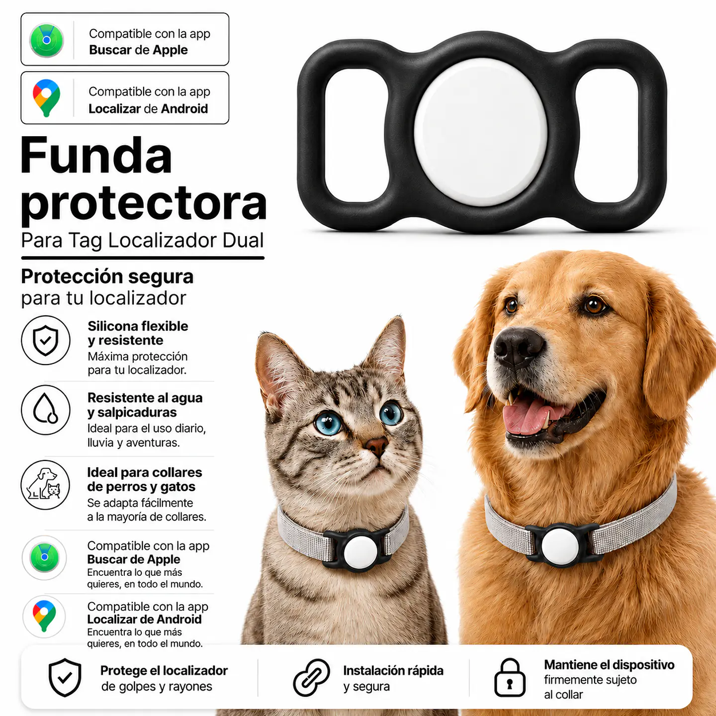 Funda de Silicona para Collar con Localizador Dual 2