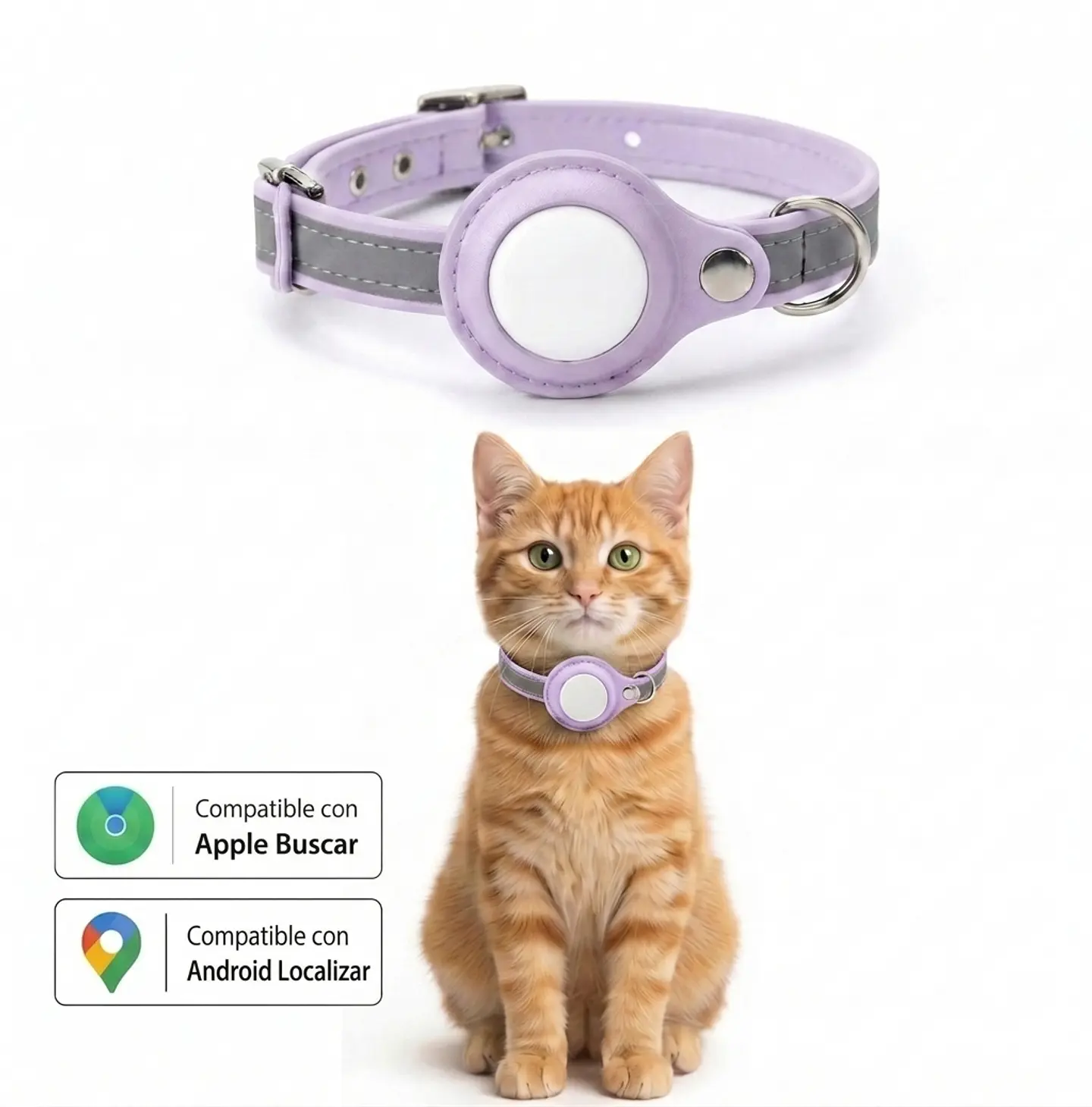 Collar de Gato con Localizador de Rastreo Global Dual 1