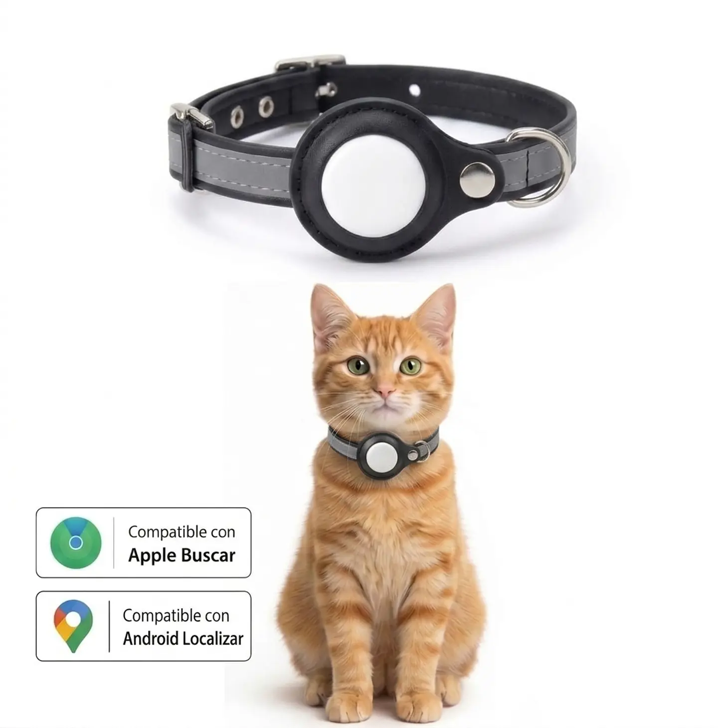 Collar de Gato con Localizador de Rastreo Global Dual 2