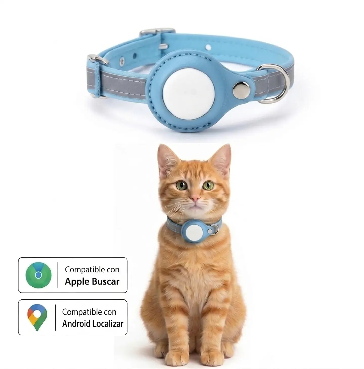 Collar de Gato con Localizador de Rastreo Global Dual 3