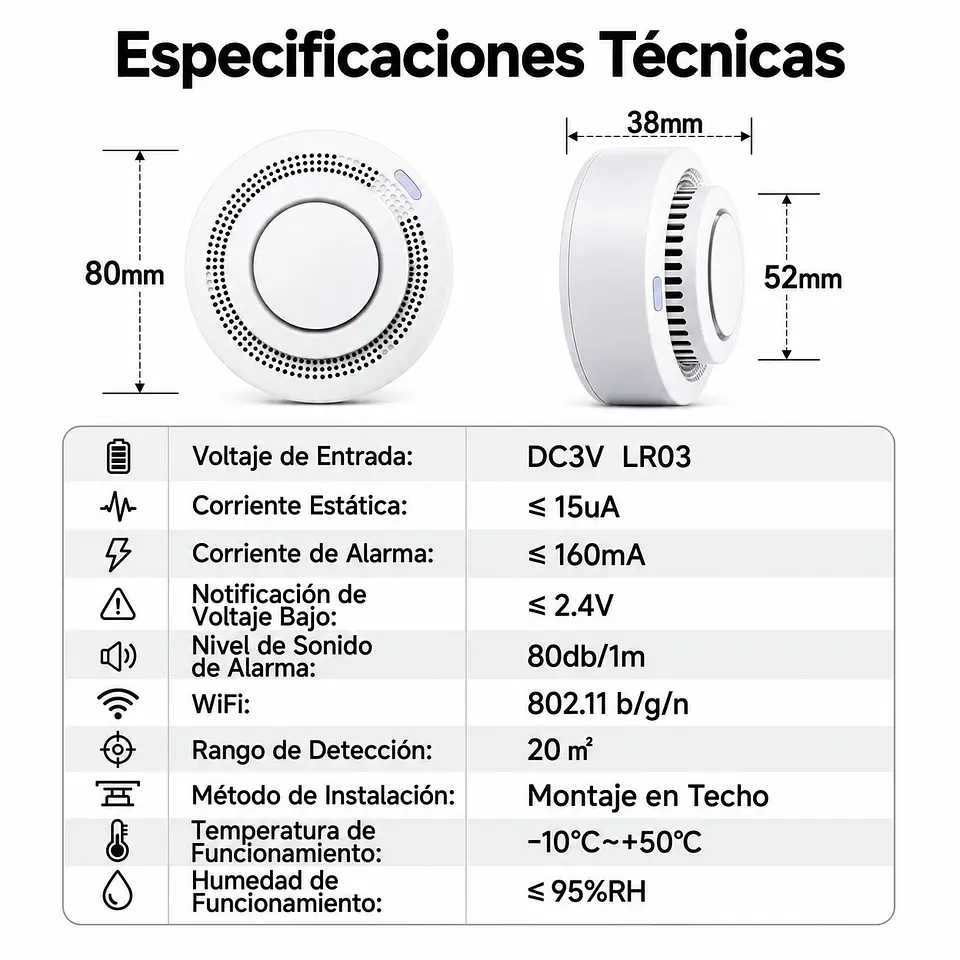 Detector Inteligente de Humo WiFi 5