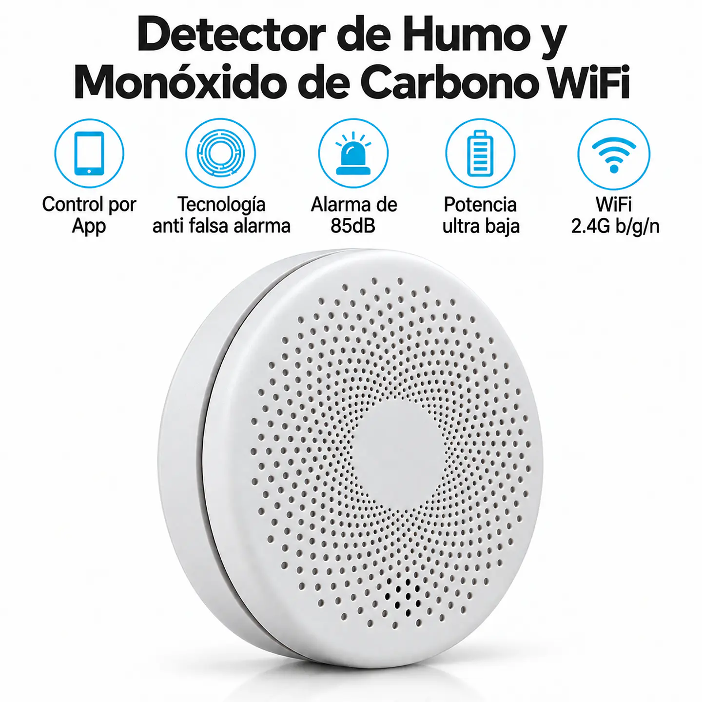 Detector Inteligente de Humo y Monóxido de Carbono WiFi 3