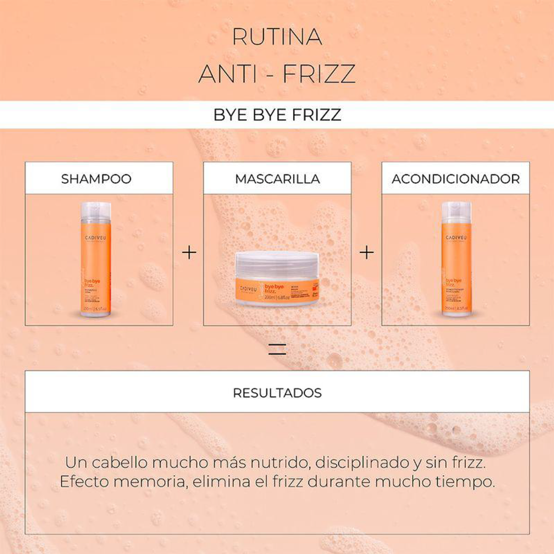 Kit Cadeviu Bye Frizz (Shampoo - Mascarilla - Acondicionador) 2