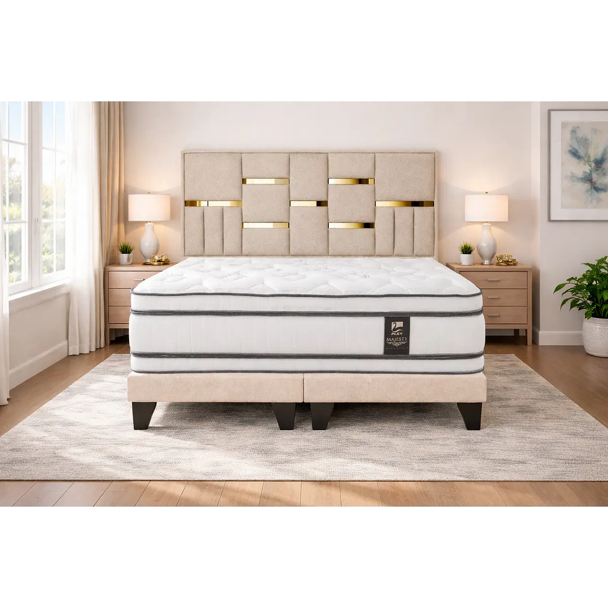 Cama Europea Flex Majesty + Respaldo
