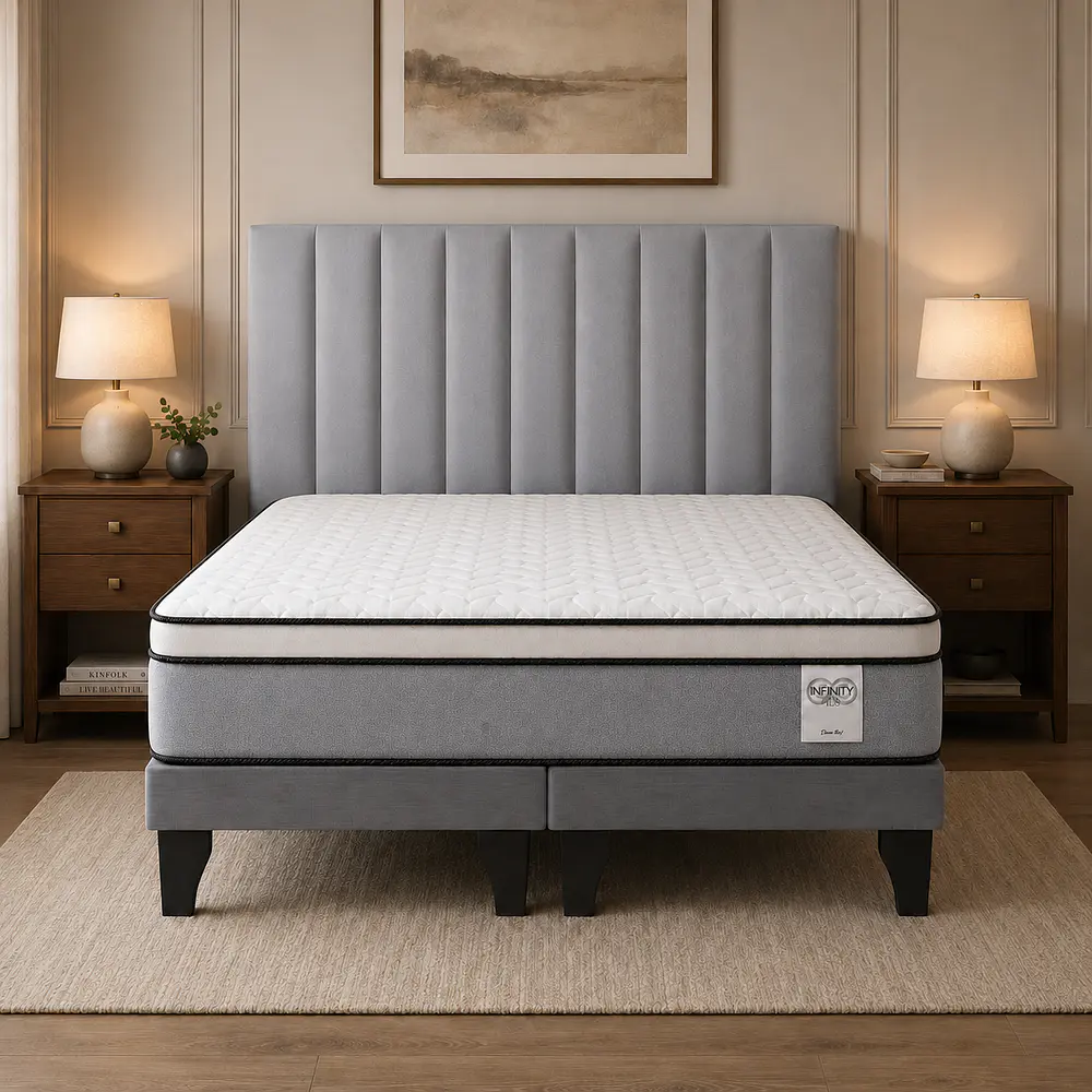 Cama Europea Infinity Plus + Respaldo 2 plazas