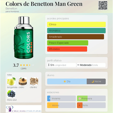 COLORS MAN GREEN 100 ML EDT BENETTON 2