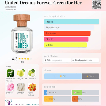 UNITED DREAMS FOREVER GREEN HER 80 ML EDT BENETTON 2