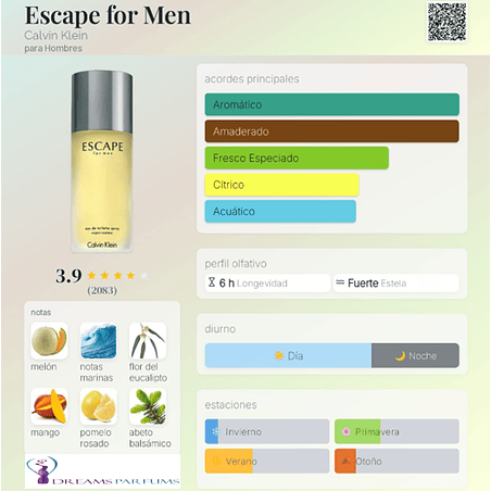 ESCAPE FOR MEN 100 ML EDT CALVIN KLEIN 2