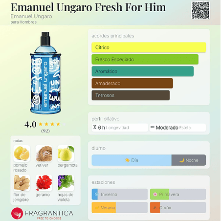 FRESH FOR HIM 100 ML EDT EMANUEL UNGARO 2