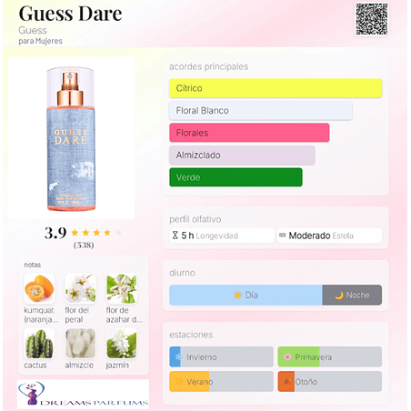 DARE FOR HER BODY MIST 250 ML EDC GUESS 2